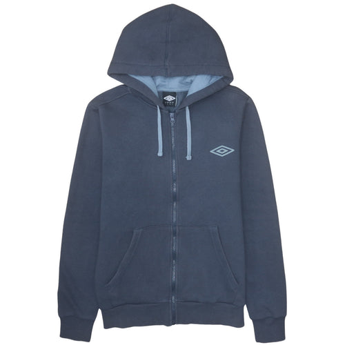 Umbro Men's Blue Full Zip Hoodie Size L Sportswear Hooded Sweatshirt