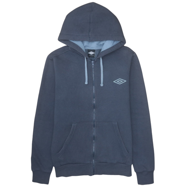 Umbro Men's Blue Full Zip Hoodie Size L Sportswear Hooded Sweatshirt