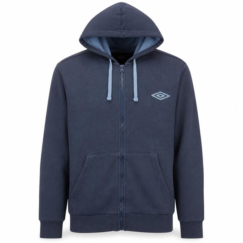 Umbro Men's Blue Full Zip Hoodie Size L Sportswear Hooded Sweatshirt