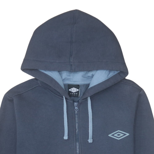 Umbro Men's Blue Full Zip Hoodie Size L Sportswear Hooded Sweatshirt