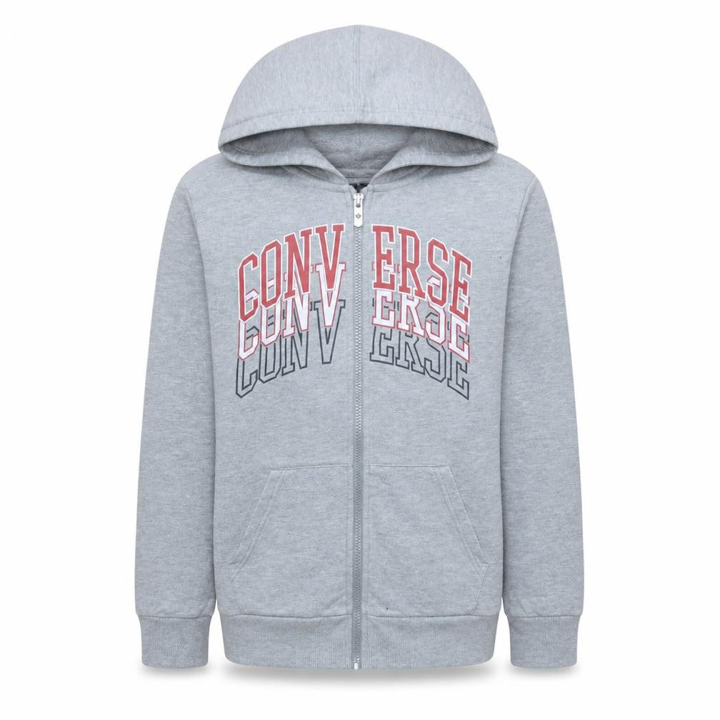 Converse Boys Grey Full Zip Logo Hoodie 12-13 Years
