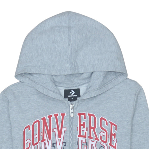 Converse Boys Grey Full Zip Logo Hoodie 12-13 Years