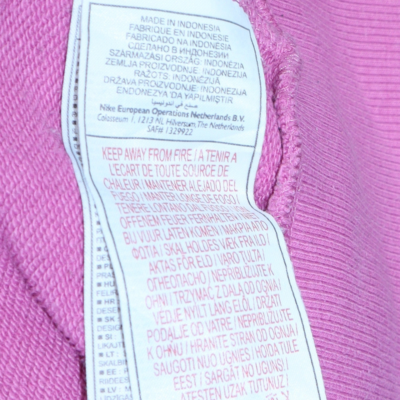 Nike Womens Pink Full Zip Hoodie XL Cotton Blend Casual
