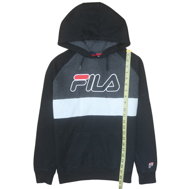 Fila Boys Black Colourblock Pullover Hoodie Size 14-15 Years