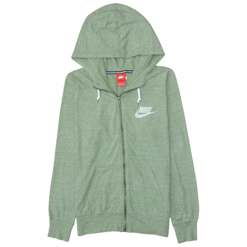 Nike Women’s Green Full Zip Hoodie Sweatshirt Size M Cotton Blend