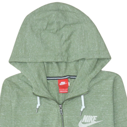 Nike Women’s Green Full Zip Hoodie Sweatshirt Size M Cotton Blend