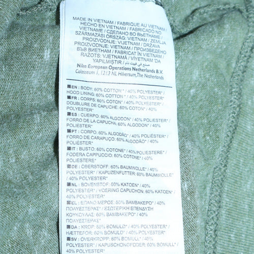 Nike Women’s Green Full Zip Hoodie Sweatshirt Size M Cotton Blend
