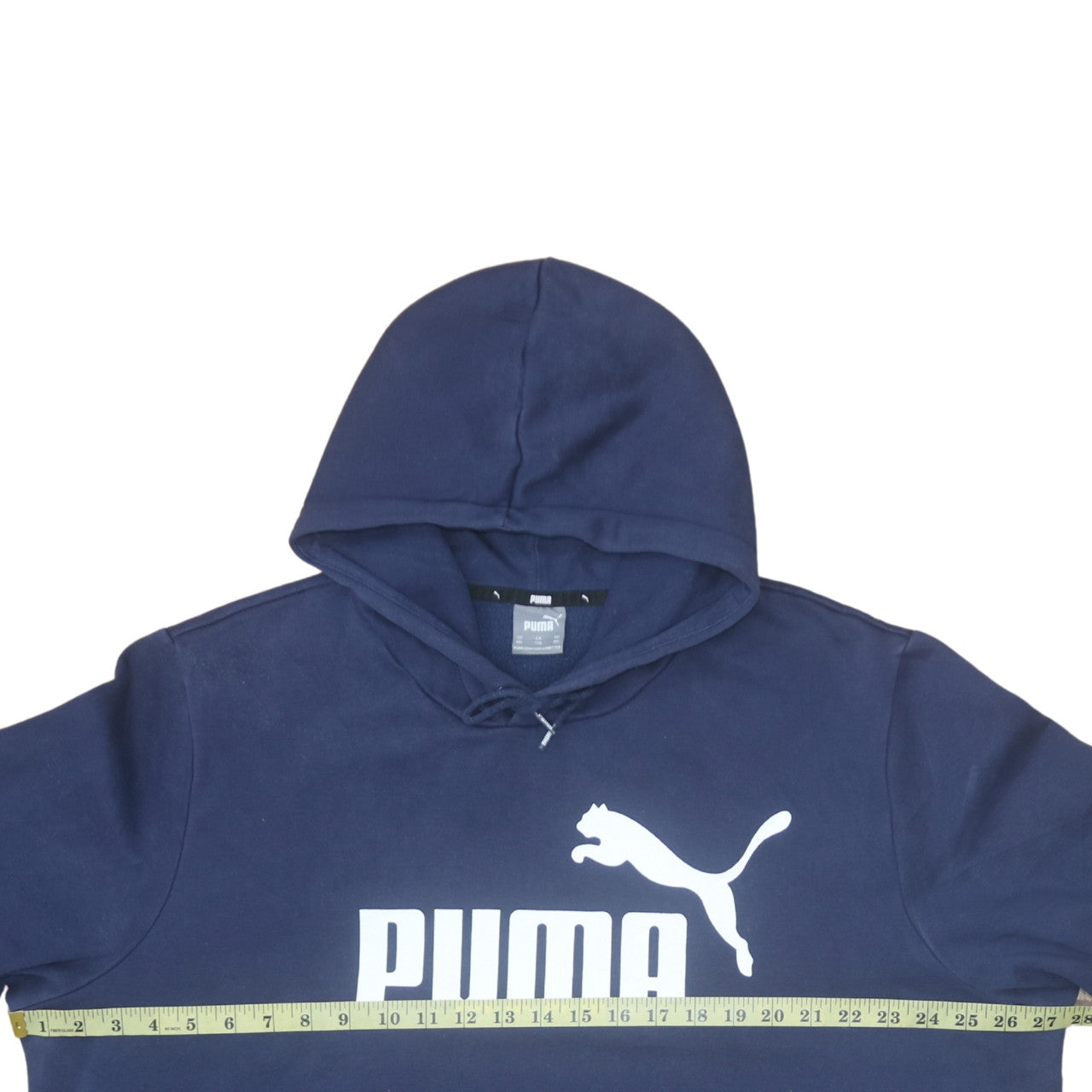Puma Mens Blue 2XL Pullover Hoodie Graphic Logo Fleece Sweatshirt