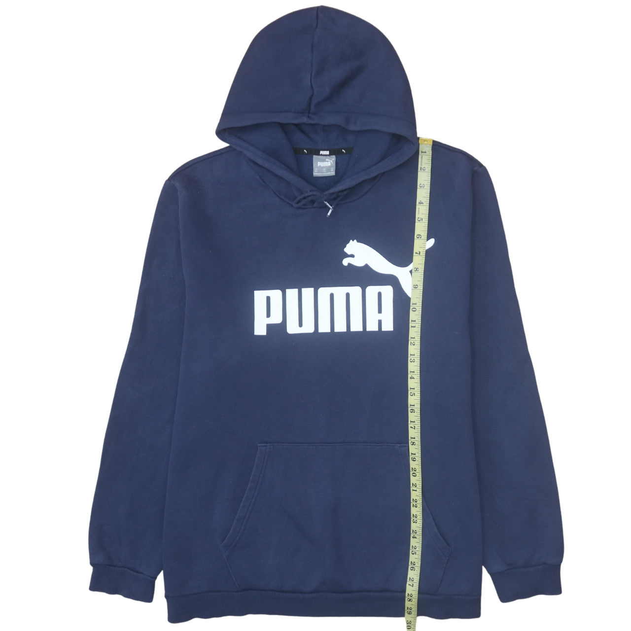 Puma Mens Blue 2XL Pullover Hoodie Graphic Logo Fleece Sweatshirt