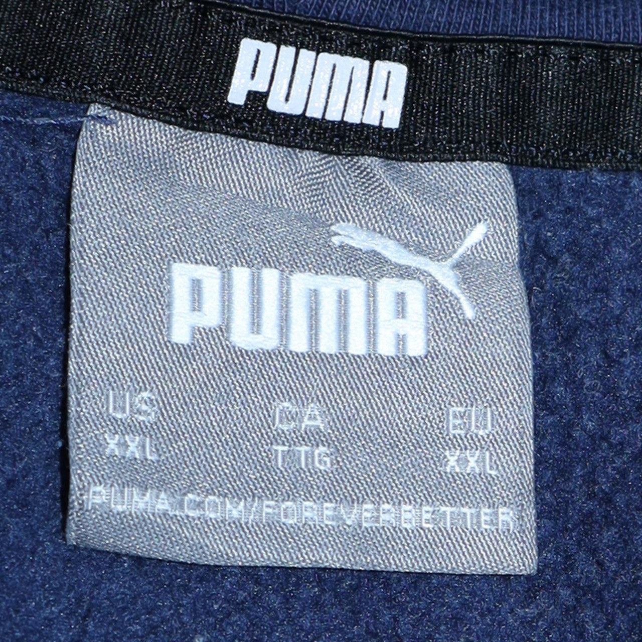 Puma Mens Blue 2XL Pullover Hoodie Graphic Logo Fleece Sweatshirt