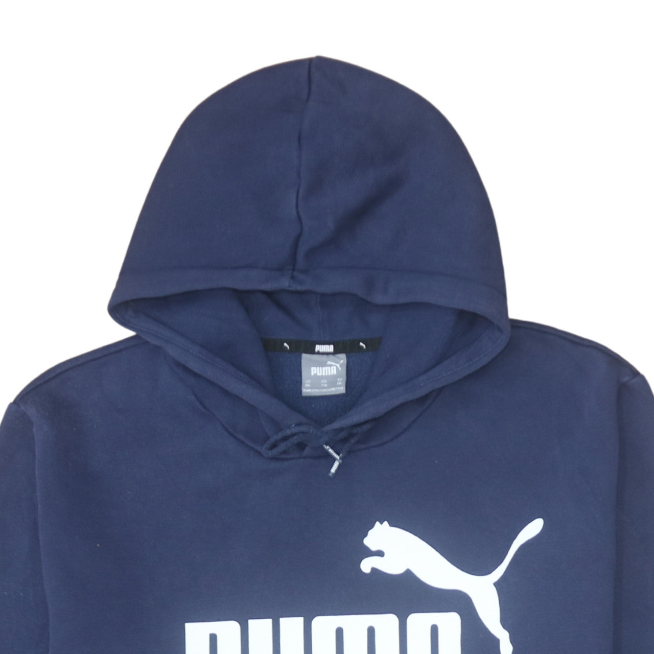 Puma Mens Blue 2XL Pullover Hoodie Graphic Logo Fleece Sweatshirt