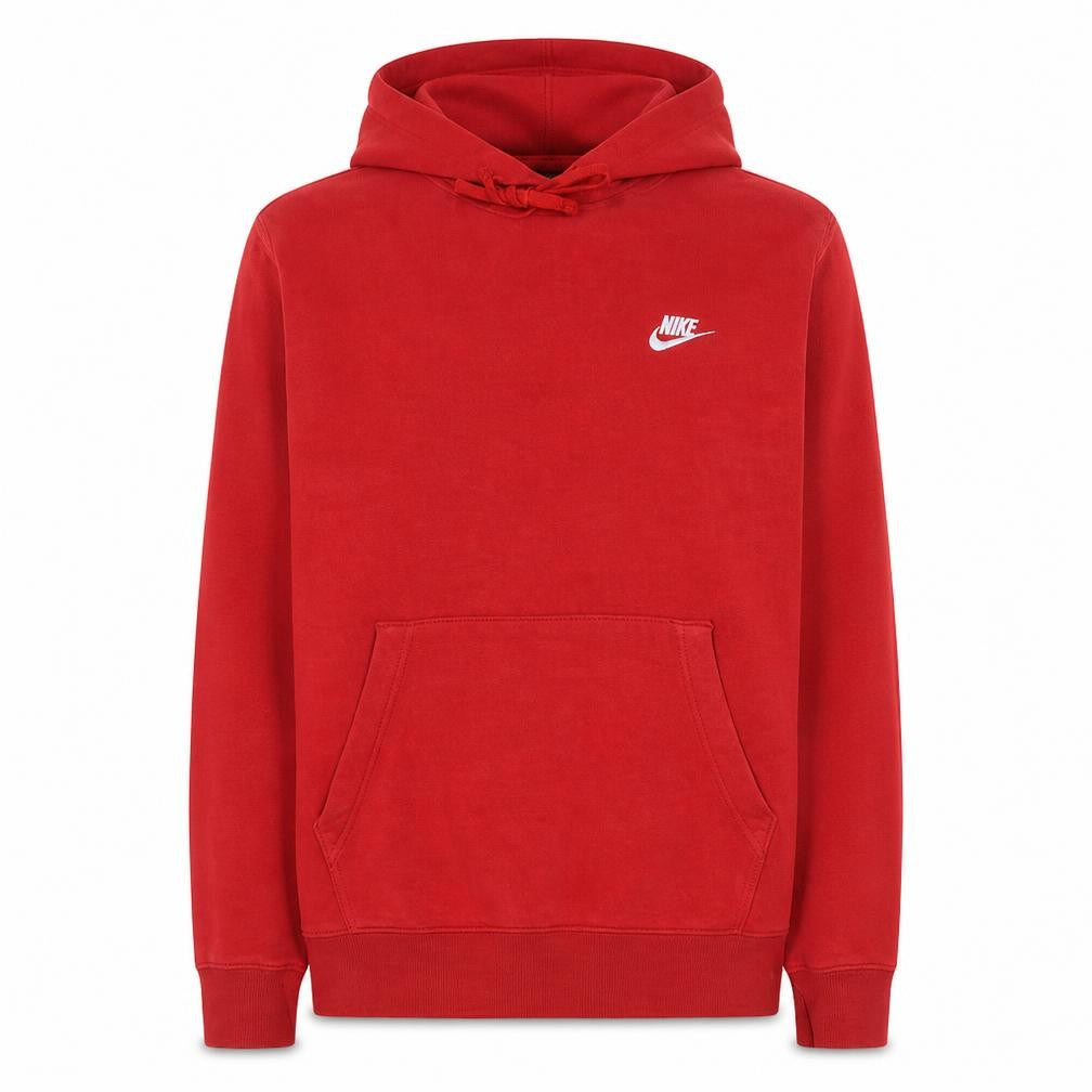 Nike Men's Red Pullover Hoodie M Regular Fit Sports Fleece Sweatshirt