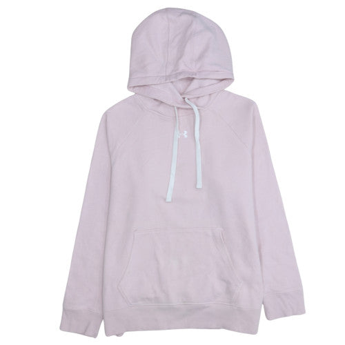 Under Armour Women’s Pink Pullover Hoodie Size L Loose Fit Cotton Blend