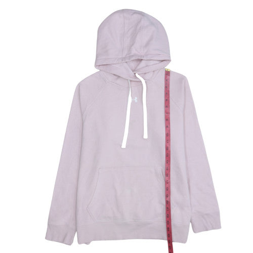 Under Armour Women’s Pink Pullover Hoodie Size L Loose Fit Cotton Blend