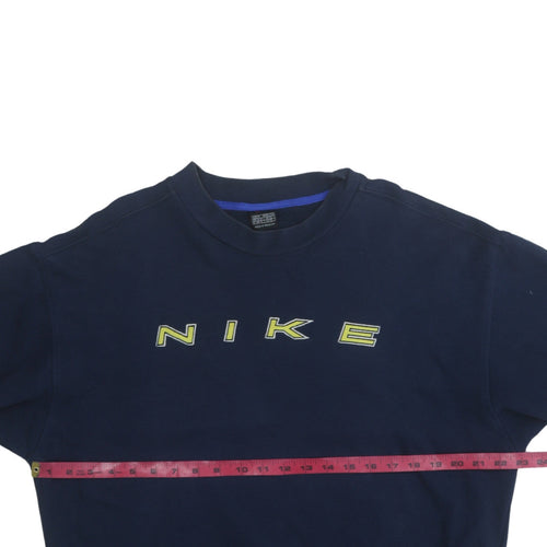 Nike Men's Blue Crew Neck Pullover Sweatshirt Size M Vintage Logo