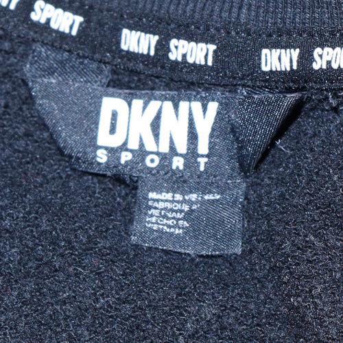 DKNY Sport Women's Black Cotton Blend Crew Neck Pullover Sweatshirt Size M