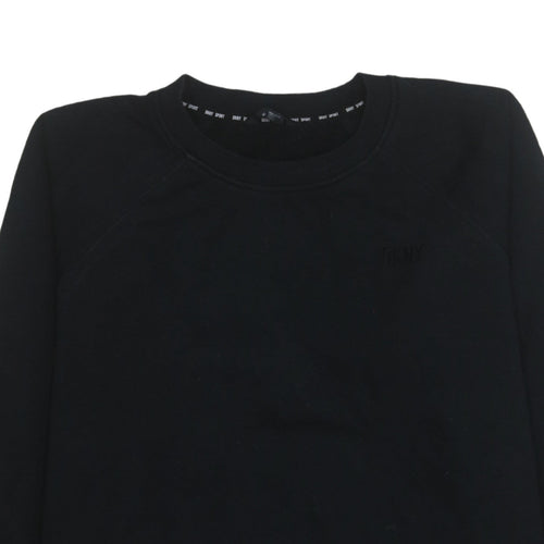 DKNY Sport Women's Black Cotton Blend Crew Neck Pullover Sweatshirt Size M