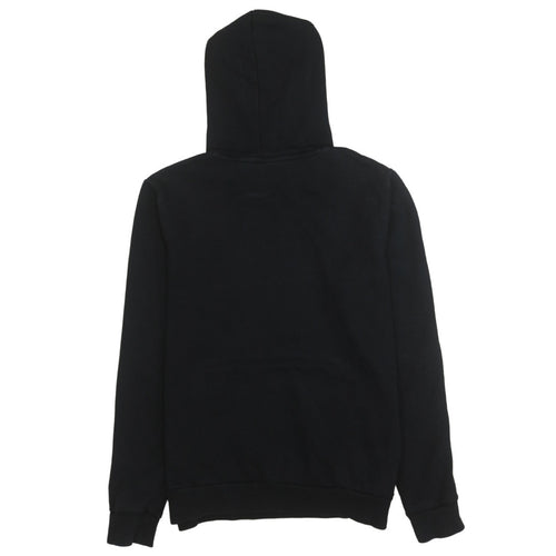 Puma Women's Black Pullover Hoodie UK 14 Logo Print Cotton Blend