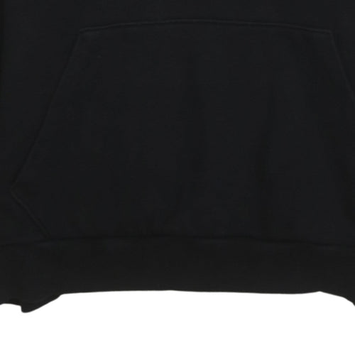 Puma Women's Black Pullover Hoodie UK 14 Logo Print Cotton Blend