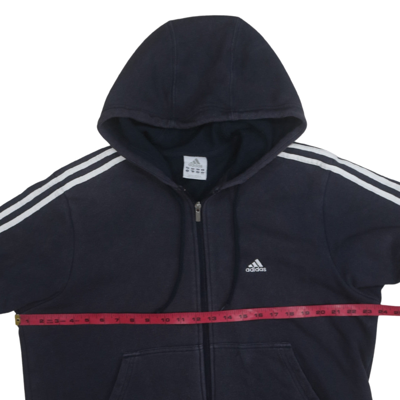 Adidas Men Black Full Zip Hoodie L Sports Fleece Sweatshirt