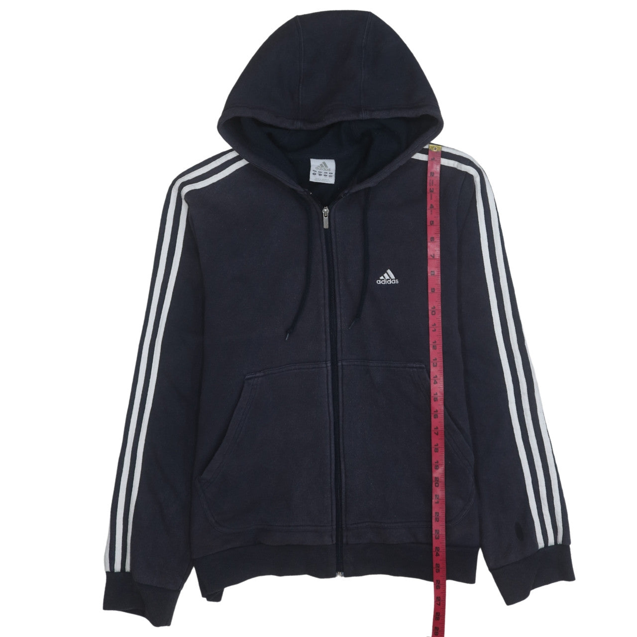 Adidas Men Black Full Zip Hoodie L Sports Fleece Sweatshirt