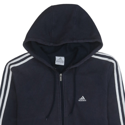 Adidas Men Black Full Zip Hoodie L Sports Fleece Sweatshirt