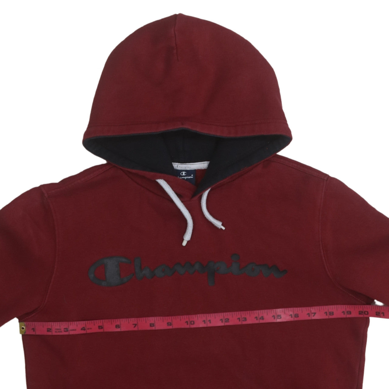 Champion Men's Red Pullover Hoodie Size S Logo Fleece Sweatshirt