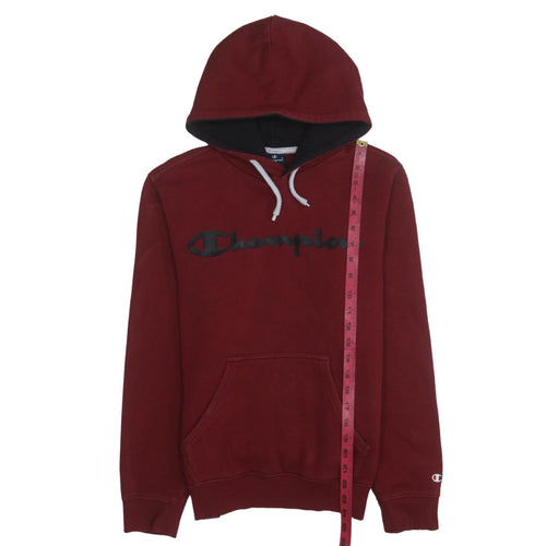 Champion Men's Red Pullover Hoodie Size S Logo Fleece Sweatshirt