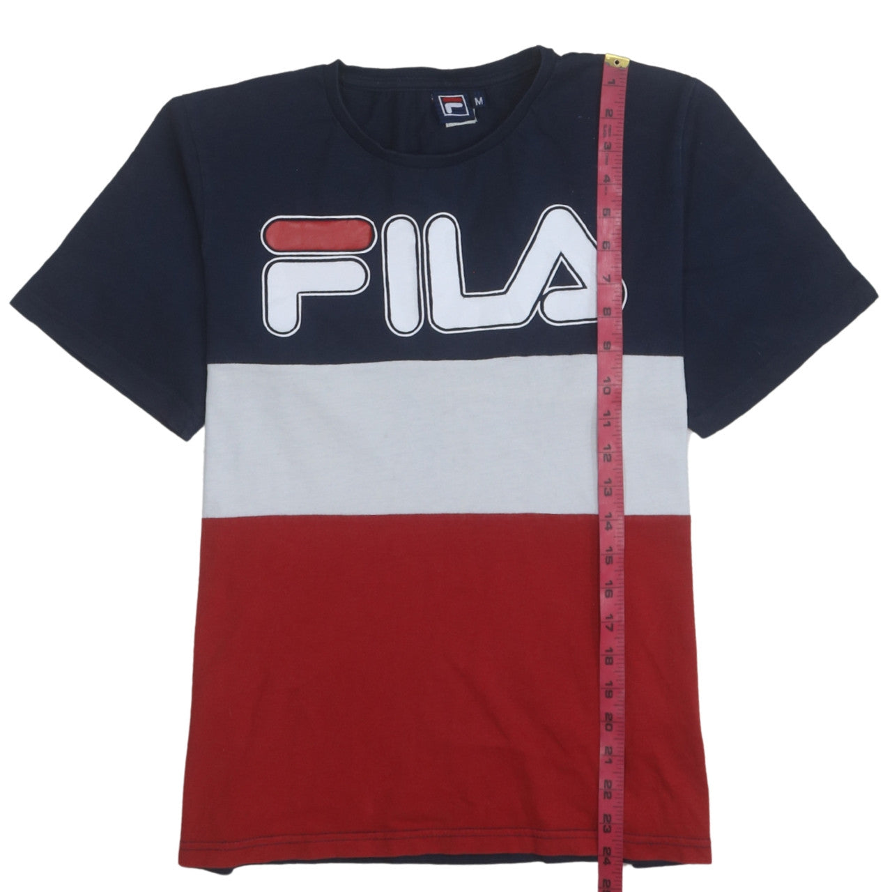 FILA Mens Multicolour Crew Neck Colourblock Logo T-Shirt Size M