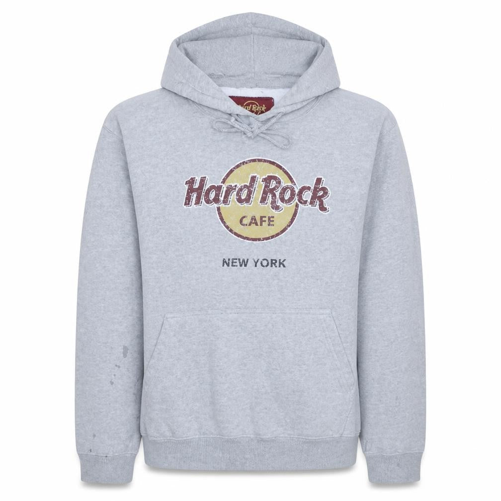 Front view of Hard Rock Cafe Women's Grey Pullover Hoodie Large Cotton Blend