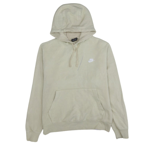 Nike Men Beige Pullover Hoodie M Fleece Sportswear Sweatshirt