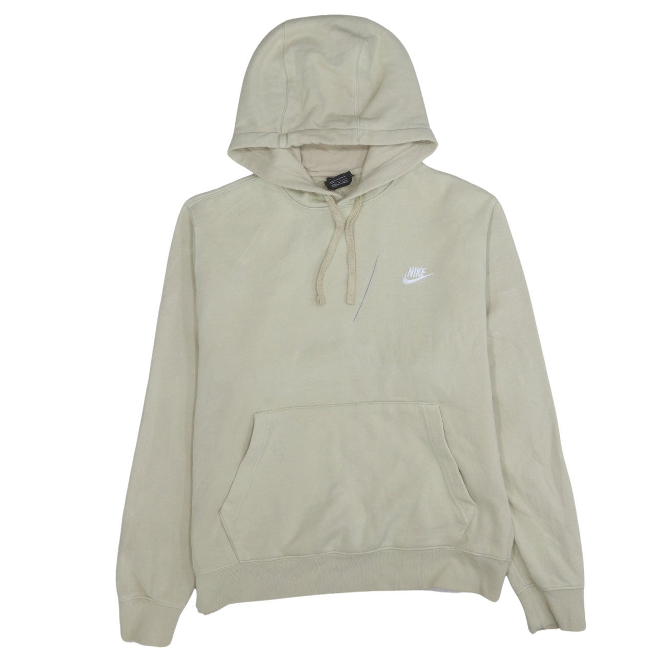 Nike Men Beige Pullover Hoodie M Fleece Sportswear Sweatshirt
