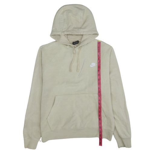 Nike Men Beige Pullover Hoodie M Fleece Sportswear Sweatshirt