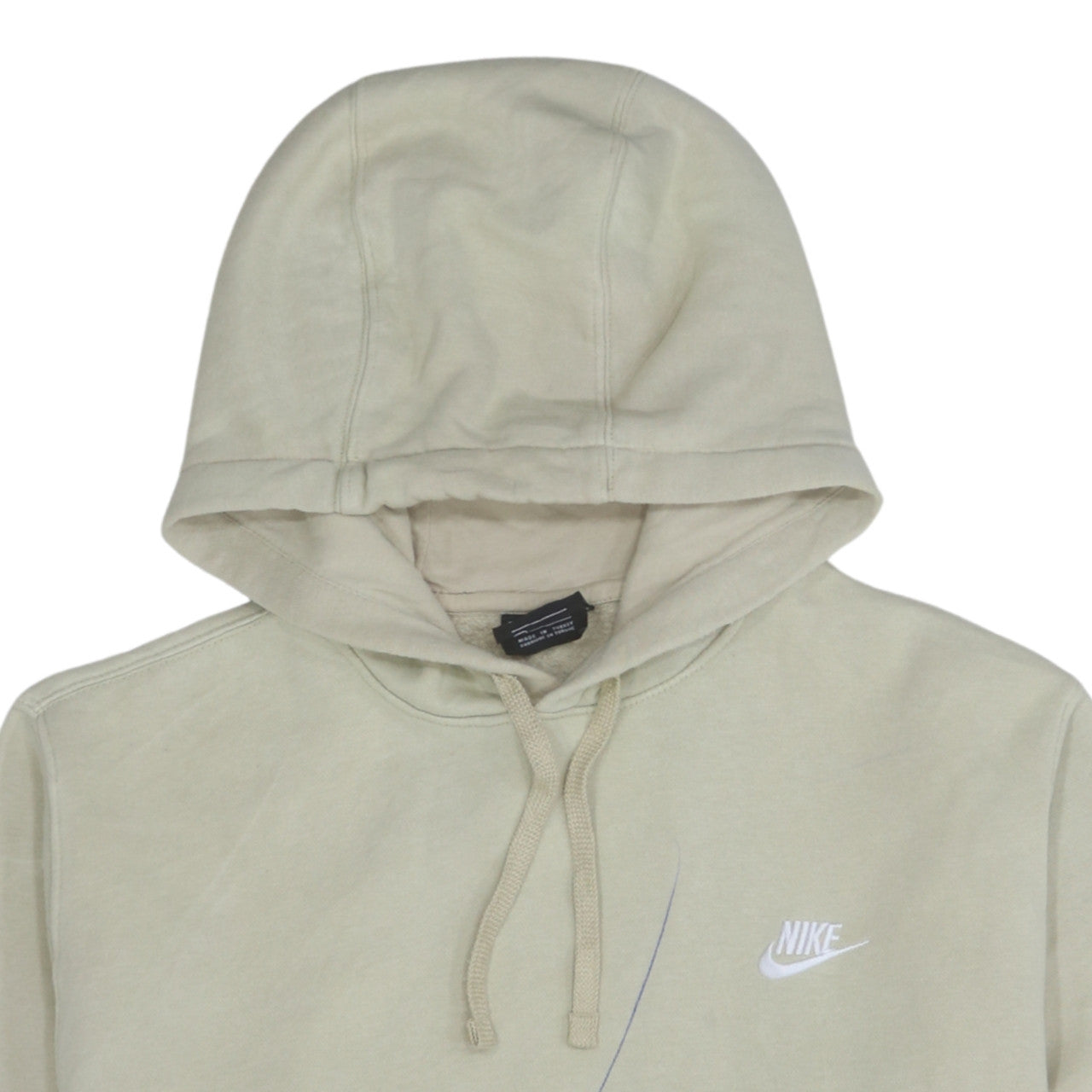 Nike Men Beige Pullover Hoodie M Fleece Sportswear Sweatshirt