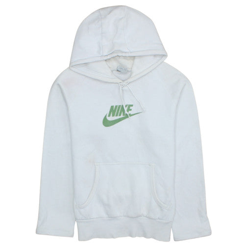 Nike Women White XL Pullover Hoodie with Green Logo