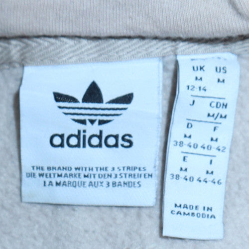 Adidas Womens Beige Hoodie 12-14 Pullover Cotton Blend Casual