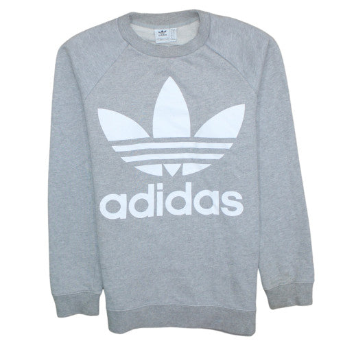 Adidas Women Grey Crew Neck Pullover Sweatshirt UK 10