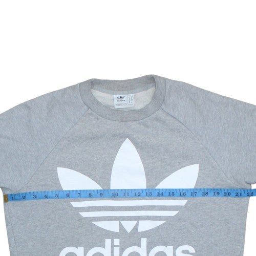 Adidas Women Grey Crew Neck Pullover Sweatshirt UK 10