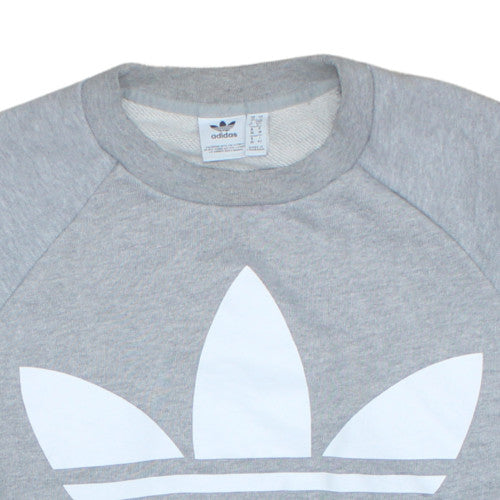 Adidas Women Grey Crew Neck Pullover Sweatshirt UK 10
