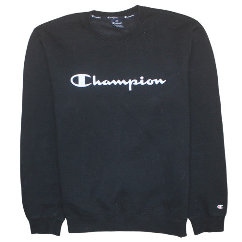 Champion Men's Black XL Pullover Sweatshirt Crew Neck Logo Sports