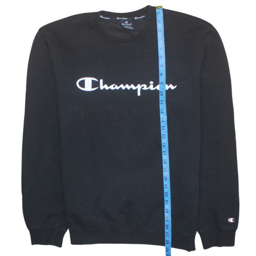 Champion Men's Black XL Pullover Sweatshirt Crew Neck Logo Sports