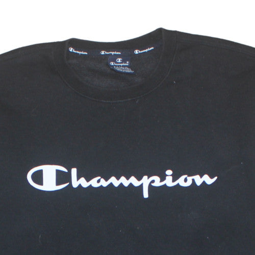 Champion Men's Black XL Pullover Sweatshirt Crew Neck Logo Sports