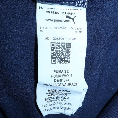 Puma Men's Blue Pullover Hoodie L Sports Graphic Print Fleece