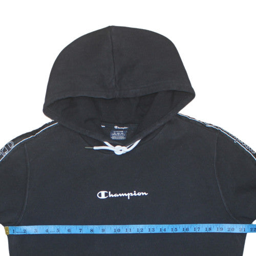 Champion Men's Black Pullover Hoodie Medium Fleece Logo Sweatshirt