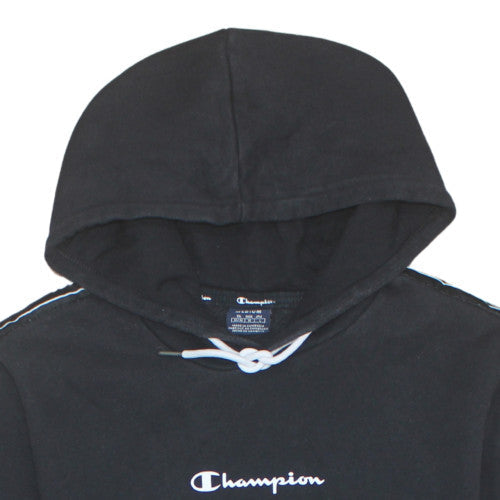 Champion Men's Black Pullover Hoodie Medium Fleece Logo Sweatshirt