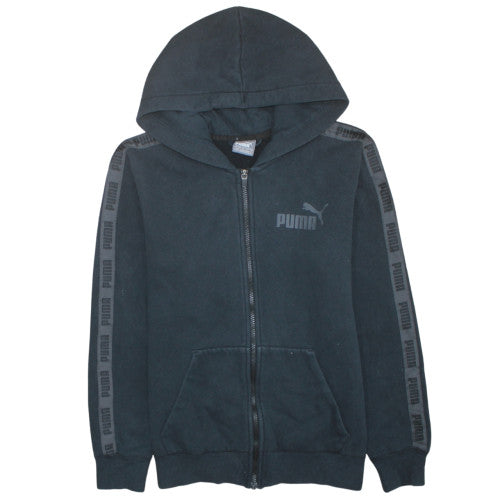 Puma Men's Black Full Zip Hoodie Sweatshirt S Fleece Logo Sportswear