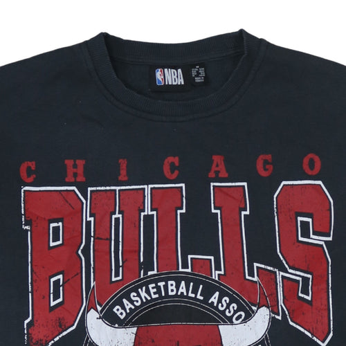 NBA Chicago Bulls Black Cotton Blend Sweatshirt Women M 12/14