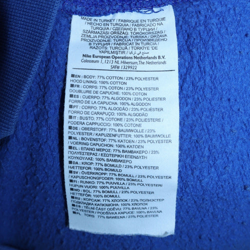 Nike Men's Blue Full Zip Hoodie XL Fleece Sweatshirt Sportswear