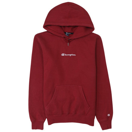 Champion Men's Red Pullover Hoodie Small Cotton Blend Classic Style