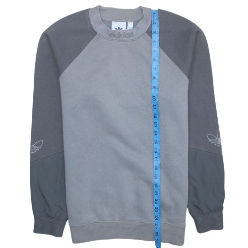 Adidas Men’s Grey Pullover Sweatshirt Small Crew Neck Fleece